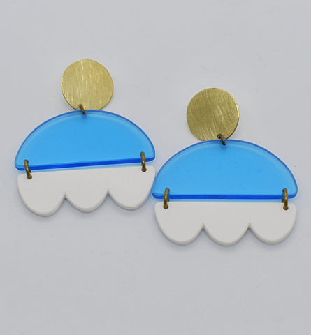 Marshall Earrings - Blue and White