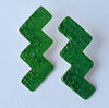 bolt earrings - green