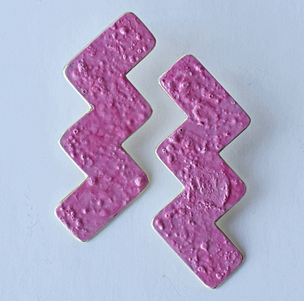 bolt earrings - pink