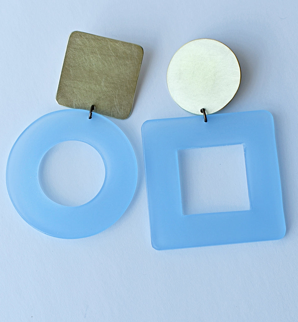 City Earrings - Blue Frost *