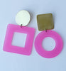 City Earrings - Bright Pink Frost *