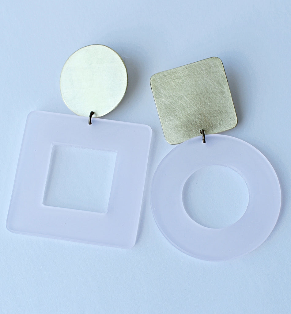 City Earrings - Pale Pink Frost *