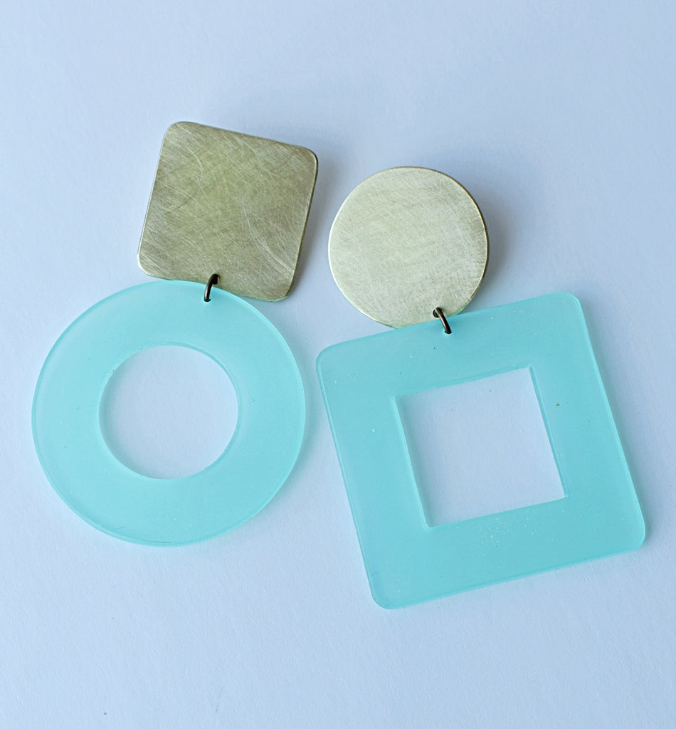 City Earrings - Sea Green Frost *