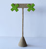 cross stitch earrings - lime green