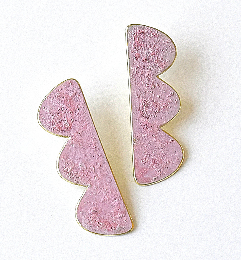 curvy earrings - mauve pink