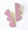curvy earrings - mauve pink