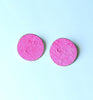 disc earrings - pink