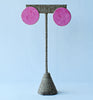 disc earrings - pink