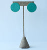 disc earrings - teal
