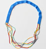 flat and strands necklace - light blue
