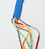 flat and strands necklace - light blue