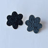 flora bud earrings - black