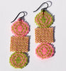 focus earrings - pink, green