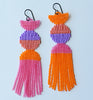 halves fringe earrings - pinks