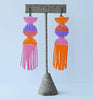 halves fringe earrings - pinks
