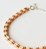 narrow check rope bracelet - copper, creme