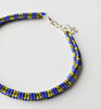 narrow check rope bracelet - purple, green