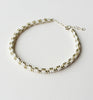 narrow check rope bracelet - silver, white