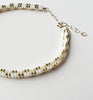 narrow check rope bracelet - silver, white