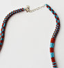 narrow patterns necklace - red and turquoise *