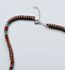 narrow patterns necklace - seafoam and chocolate *