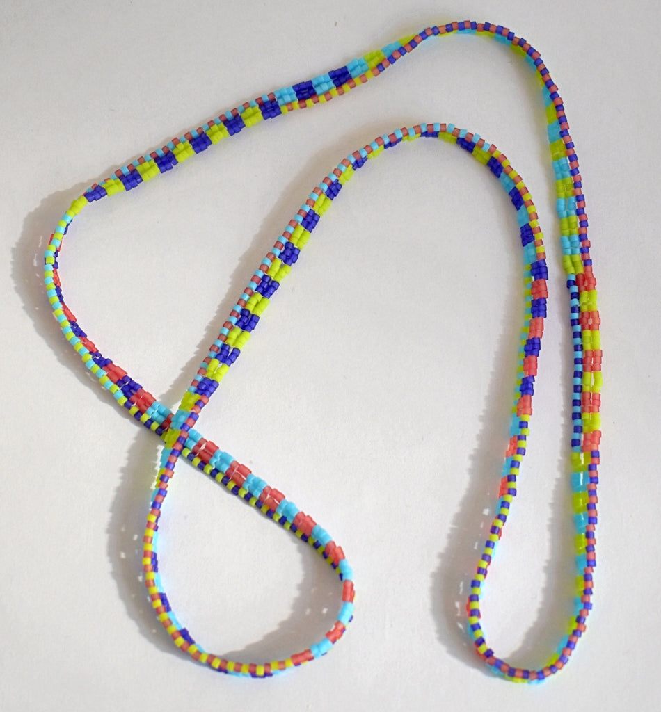 Narrow ribbon necklace - spring checks
