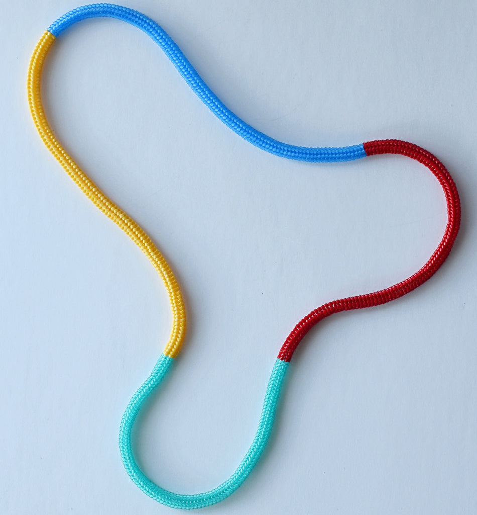 quad colorblock long rope - red, blue, yellow, turquoise