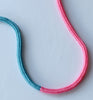 quad colorblock long rope - pink, blue, beige, green
