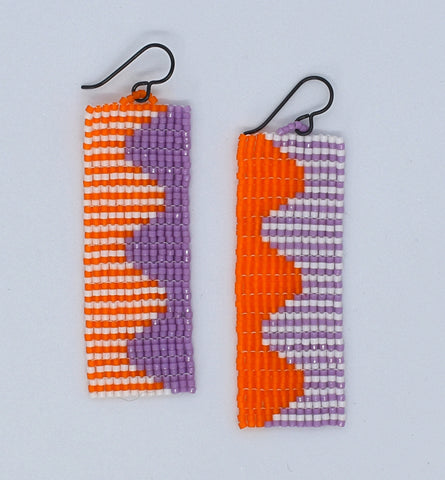 riverbend earrings - orange, purple