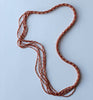 rope strand check necklace - brown and copper