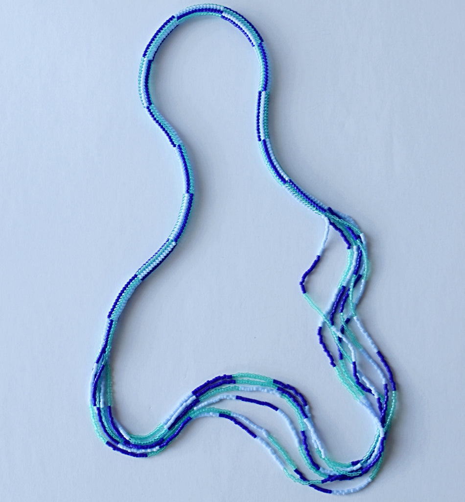 rope strand stripe necklace - blues