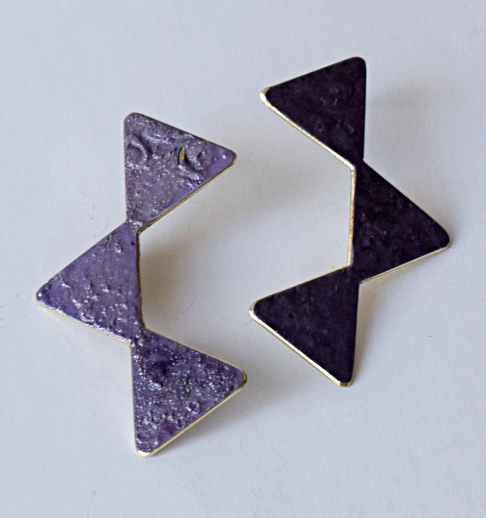 spark earrings - deep purple