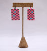 Checkerboard Earrings - Pink and grey