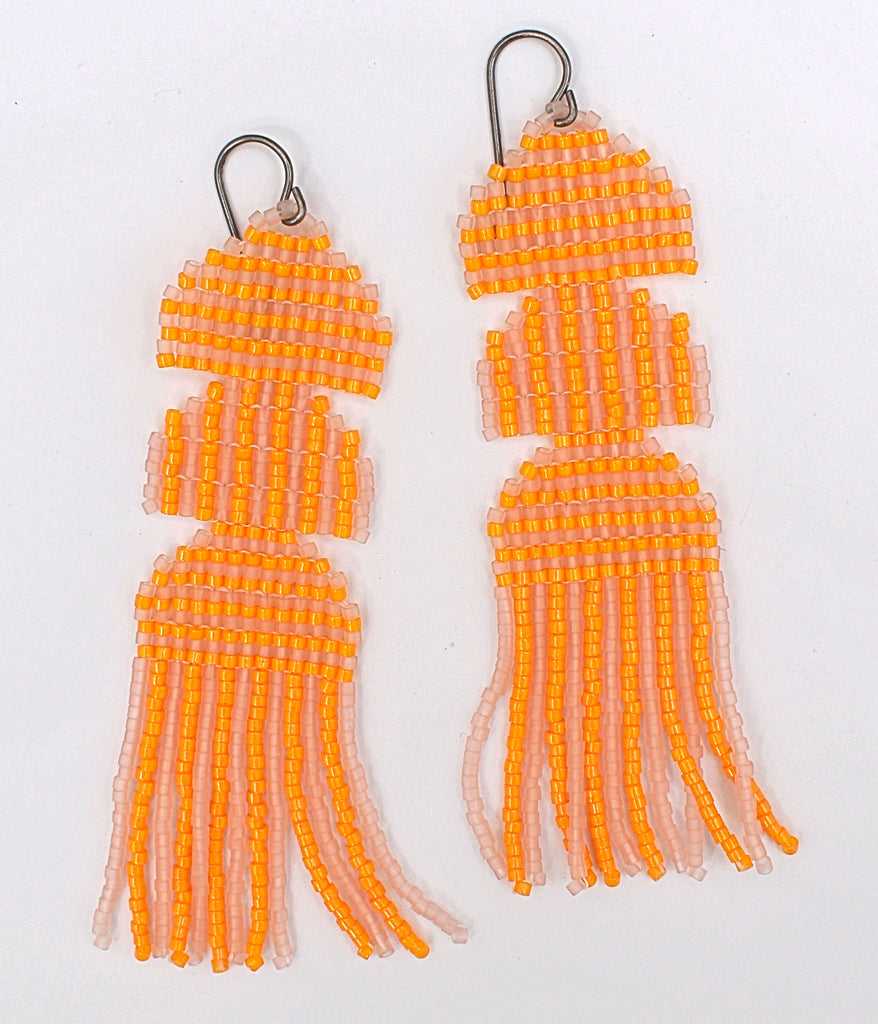semi stripes earrings - soft pink, tangerine