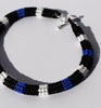 colorblock rope bracelet - black, white, blue