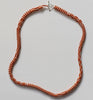 Toggle mixed pattern rope necklace - soft pink, brown