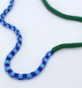 Toggle checker rope necklace - green, blue