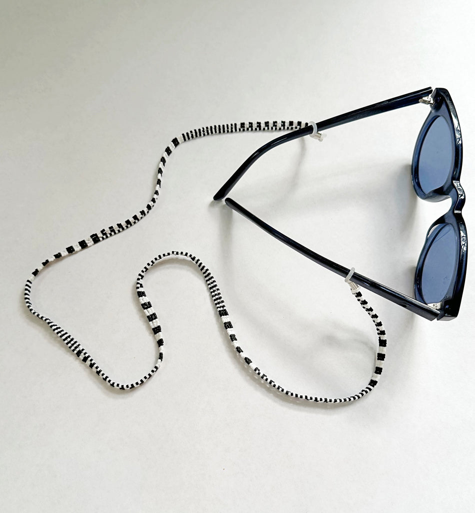 glasses leash - black white