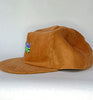 camel cord flat brim hat - blue memphis patch