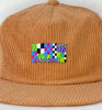 camel cord flat brim hat - blue memphis patch
