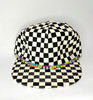 checkerboard flat brim hat - primary band