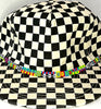 checkerboard flat brim hat - primary band