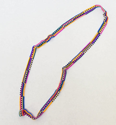 mixed stripe long ribbon necklace - bold