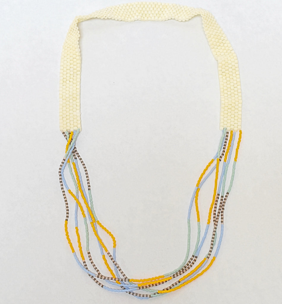 flat and strands necklace - creme