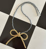CUSTOM beaded bow necklace