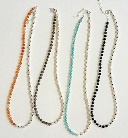 half pearl necklaces