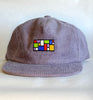 lavender cord flat brim hat - bright mosaic patch