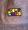 lavender cord flat brim hat - bright mosaic patch