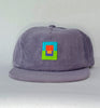 lilac cord flat brim hat - albers neon patch