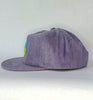 lilac cord flat brim hat - albers neon patch